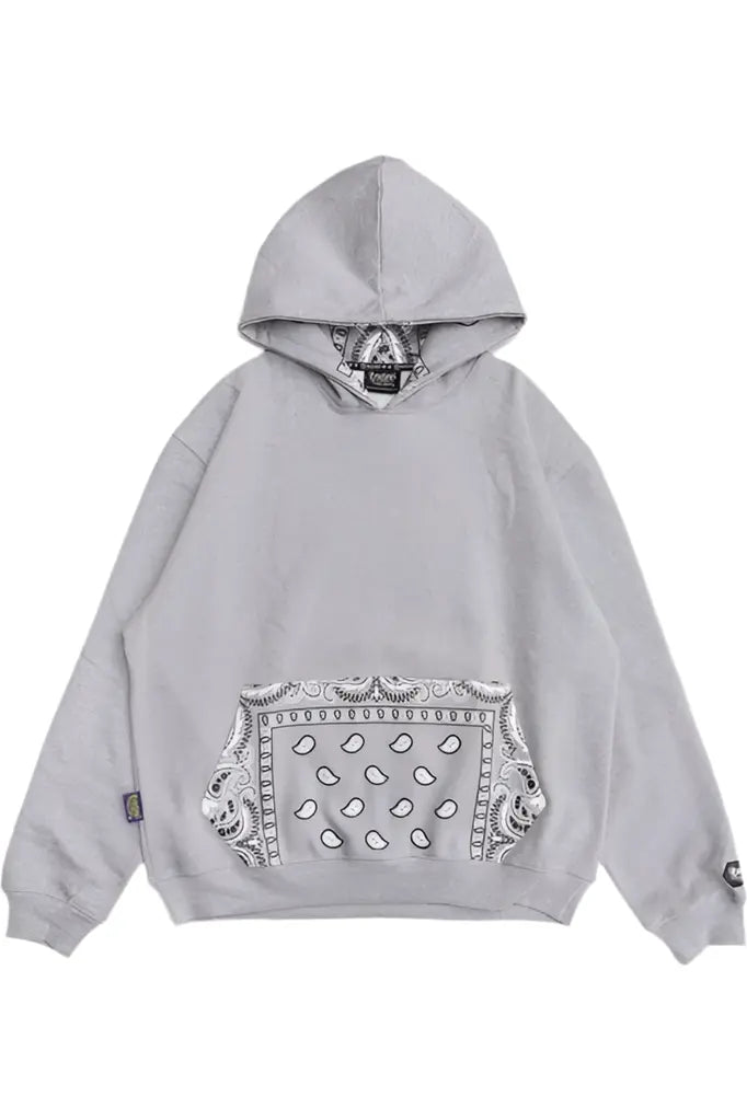 Grey bandana hoodie sale