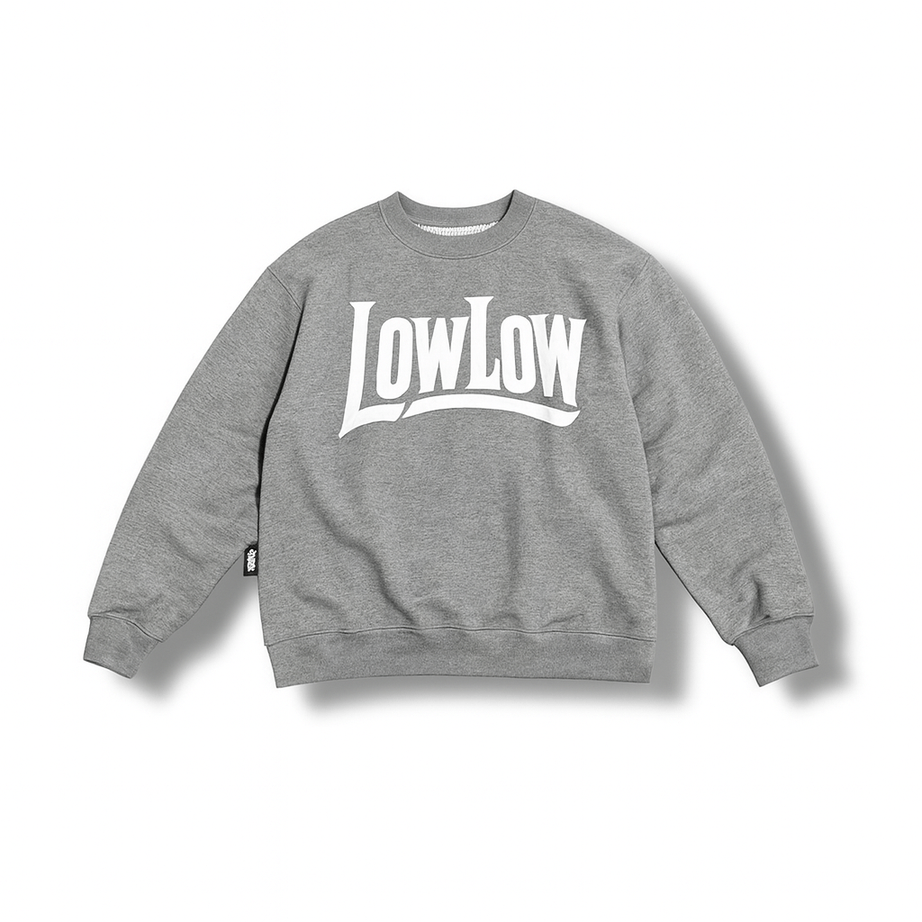 LOWLOW Heavyweight Streetwear Crewneck – Grey - LOWLOW STREETWEAR
