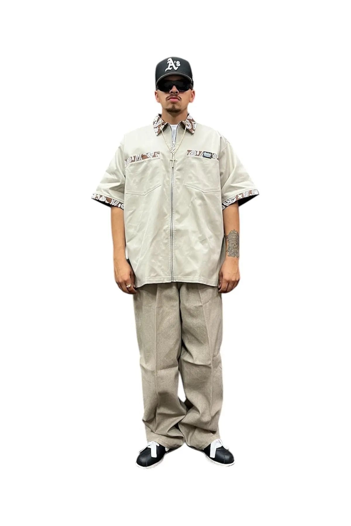 LOWRIDING KHAKI BROWN BANDANA - LOWLOW STREETWEAR