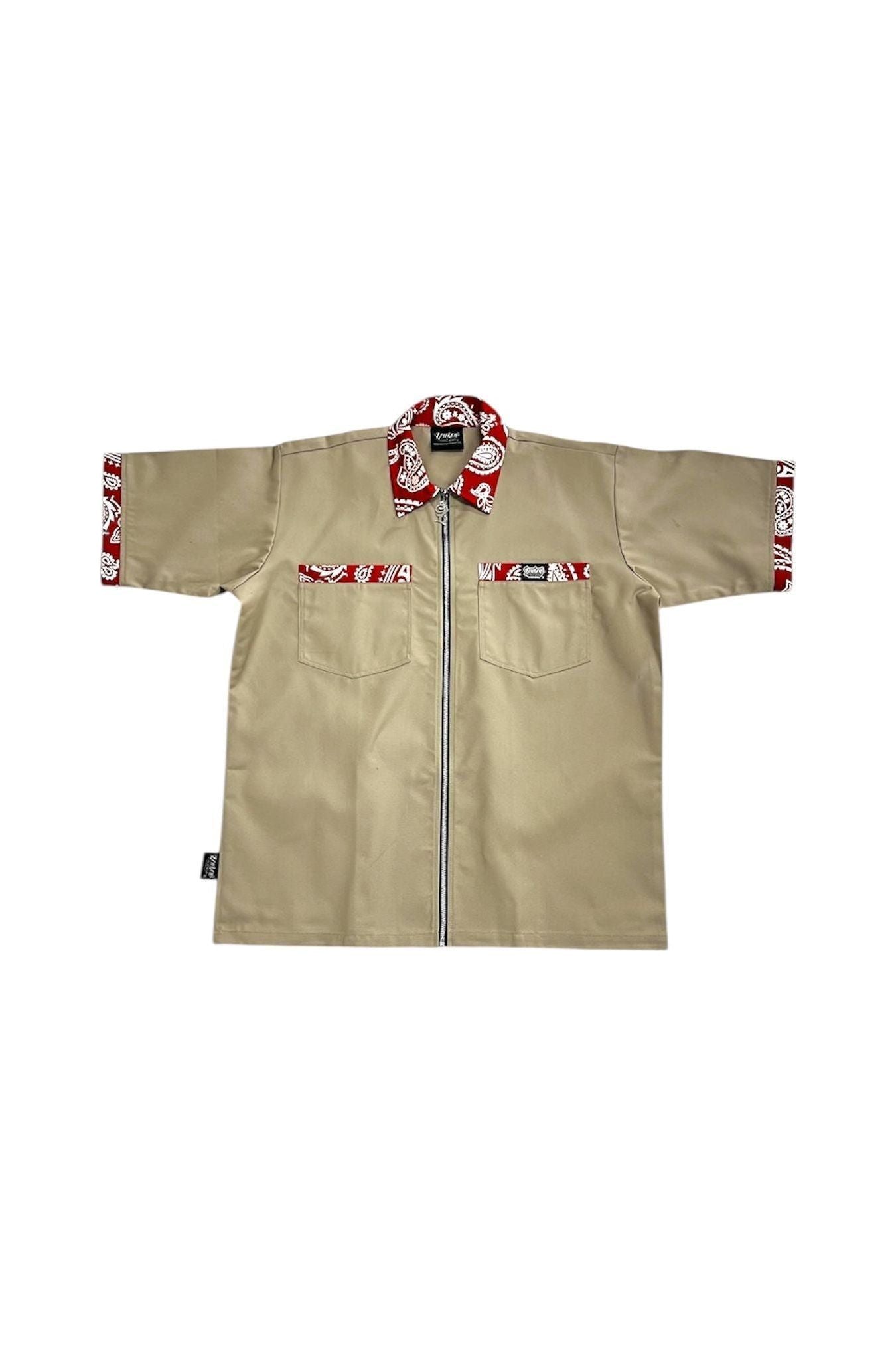 LOWRIDING KHAKI RED BANDANA - LOWLOW STREETWEAR