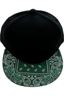 Black /Green bandana SnapBack Hat