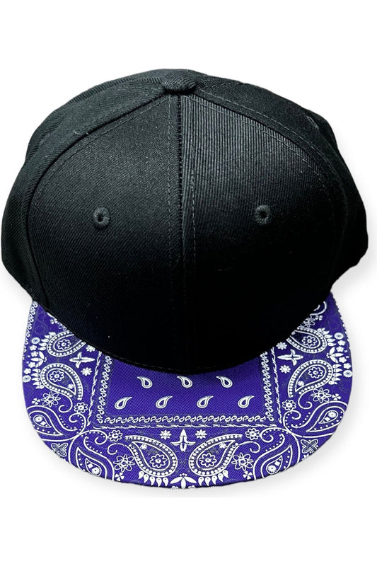 BLACK / PURPLE BANDANA SNAPBACK