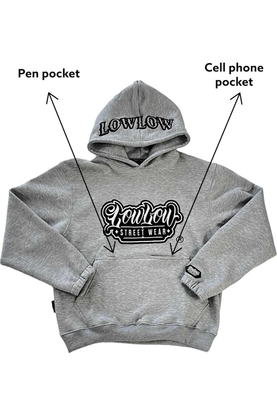 THE STAMP GREY HOODIE