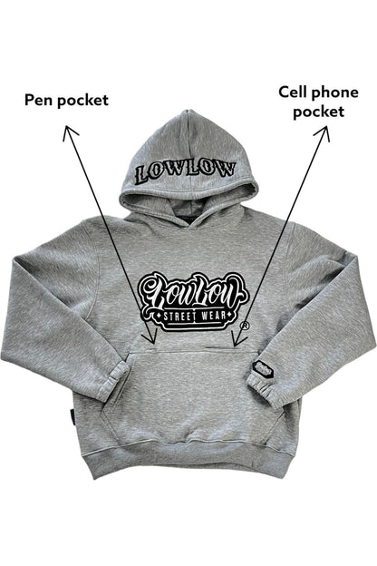 THE STAMP GREY HOODIE