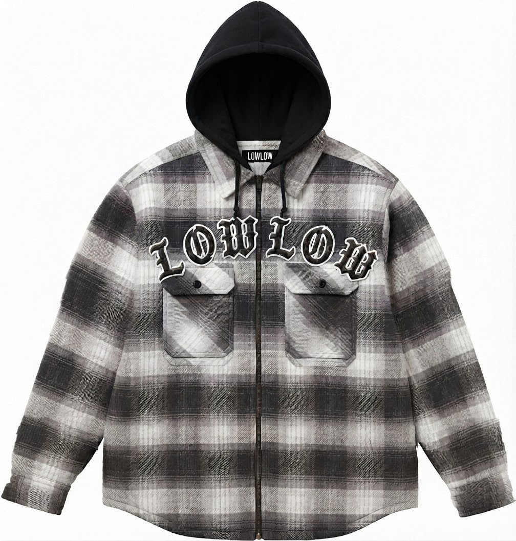 LA STANDARD HOODED FLANNEL – SMOG - LOWLOW STREETWEAR
