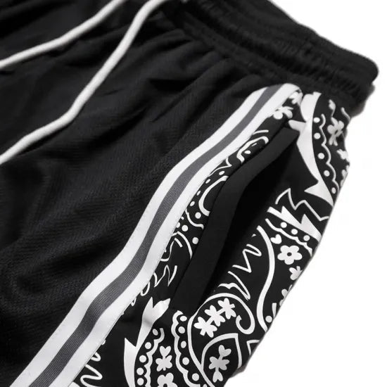 LOWLOW Black Paisley Court Shorts - LOWLOW STREETWEAR