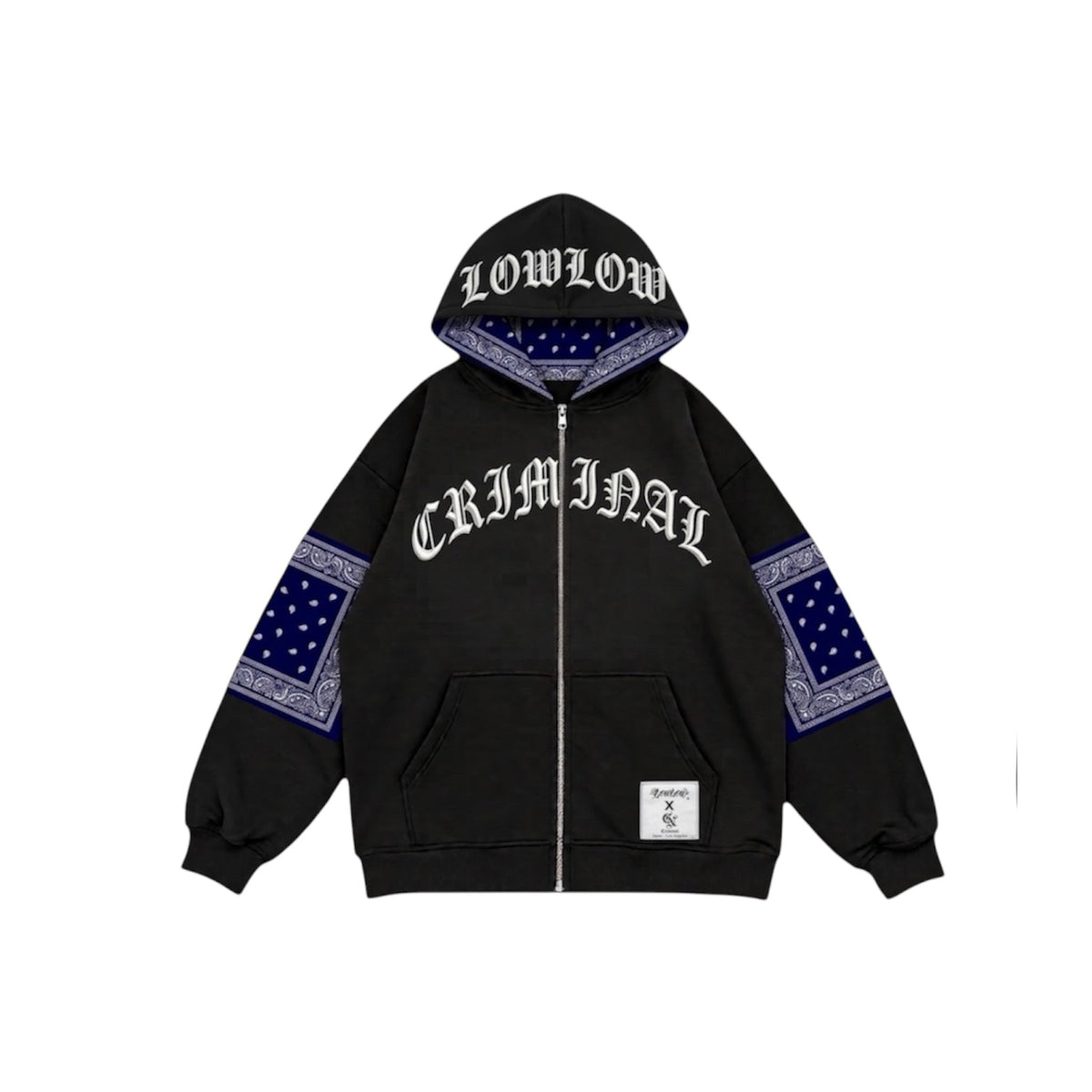 LOWLOW × CRIMINAL Zip Hoodie - LOWLOW STREETWEAR