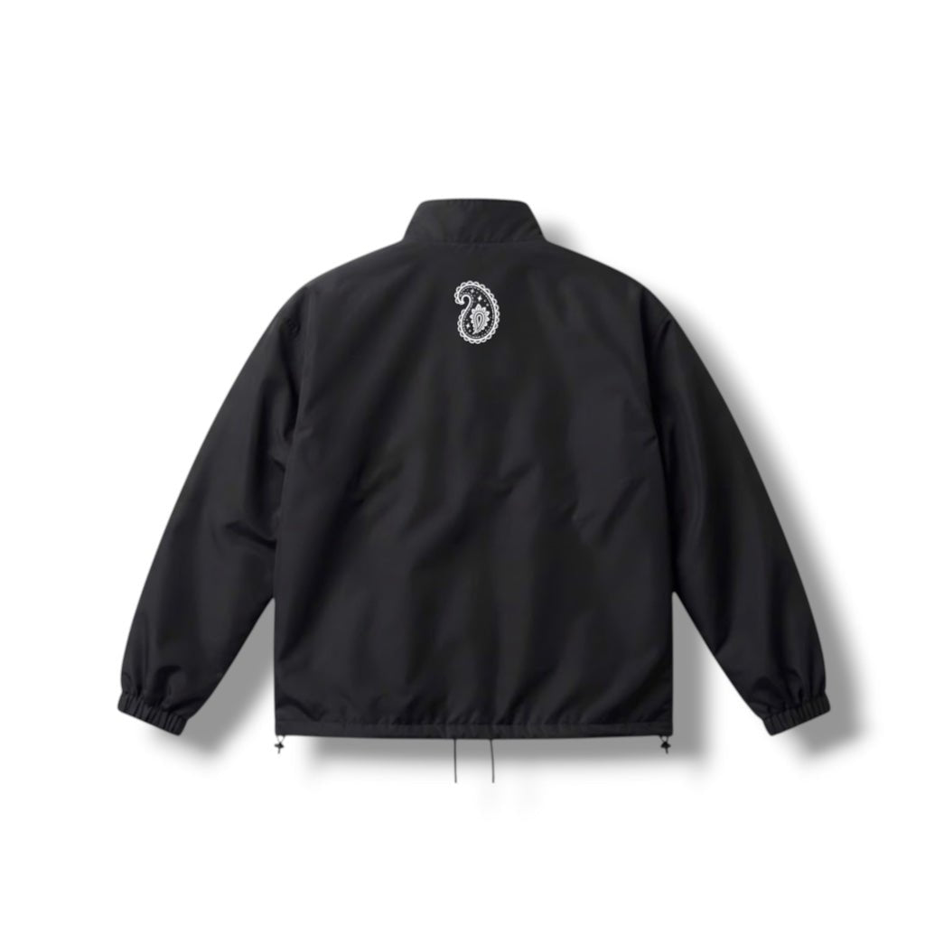 OLD ENGLISH TRACK JACKET – BLACKOUT - LOWLOW STREETWEAR