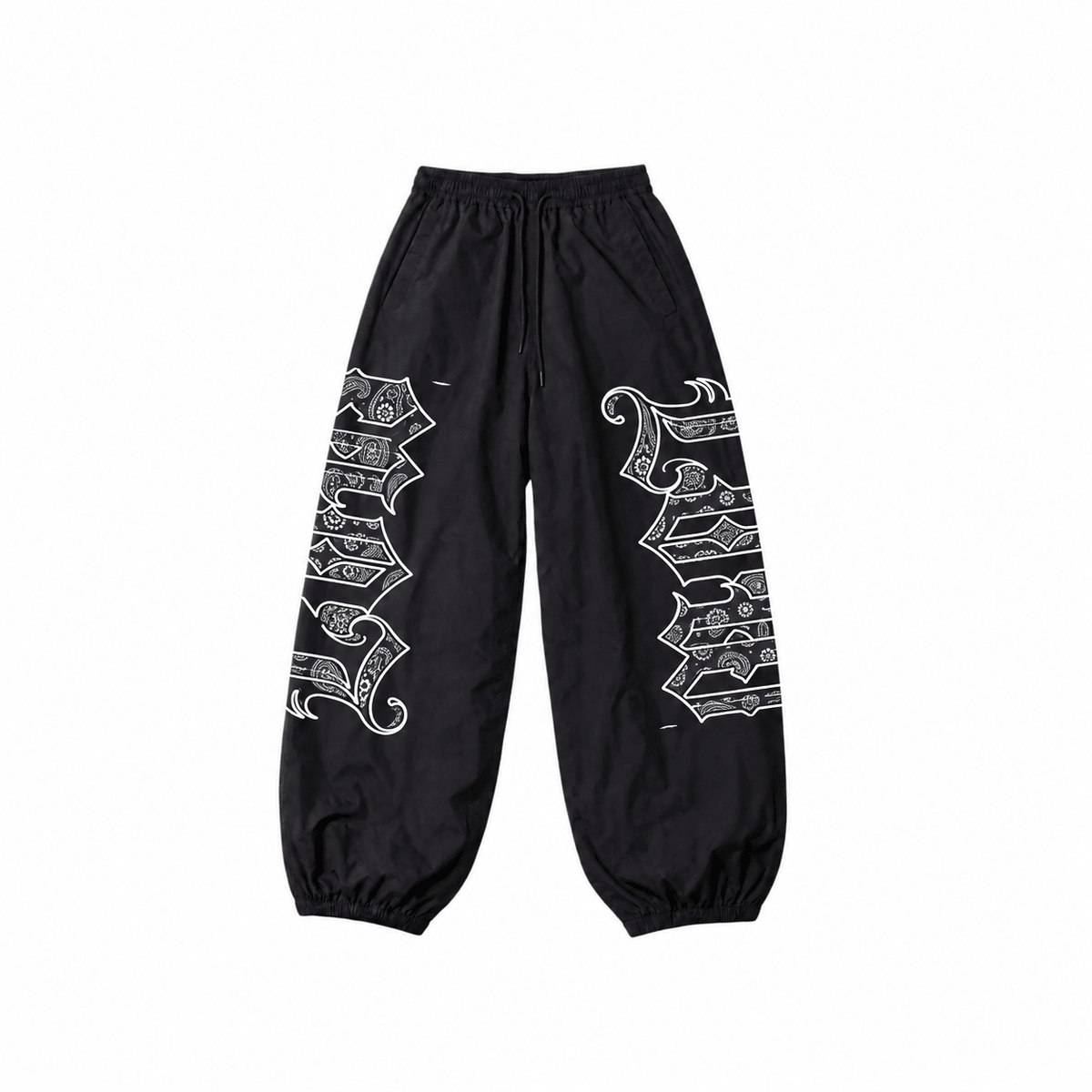 OLD ENGLISH TRACK PANTS – BLACKOUT - LOWLOW STREETWEAR