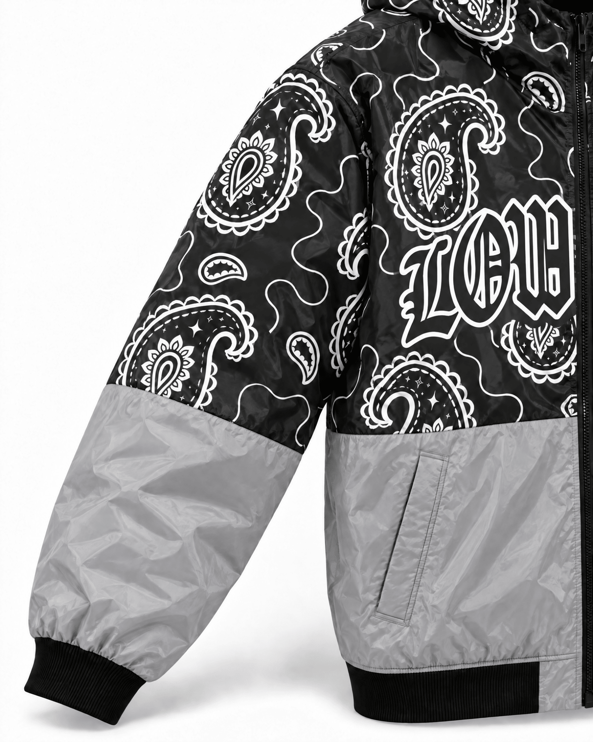 RAG BLOCK ZIP HOODIE – BLACKOUT - LOWLOW STREETWEAR