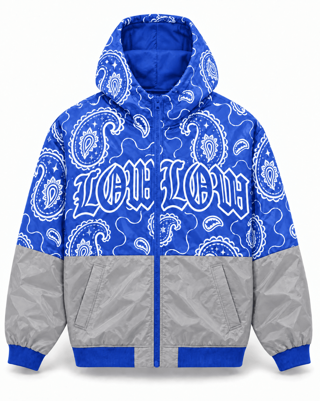 RAG BLOCK ZIP HOODIE – ROYAL - LOWLOW STREETWEAR
