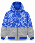 RAG BLOCK ZIP HOODIE – ROYAL - LOWLOW STREETWEAR