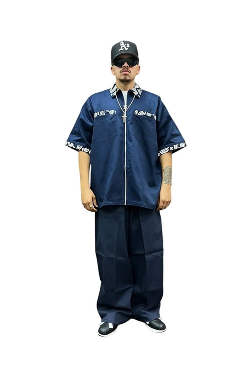 ROLLING NAVY BLUE BANDANA - LOWLOW STREETWEAR