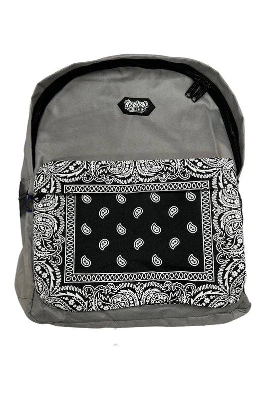 SPECIAL EDITION GRAY & BLACK BANDANA BACKPACK - LOWLOW STREETWEAR