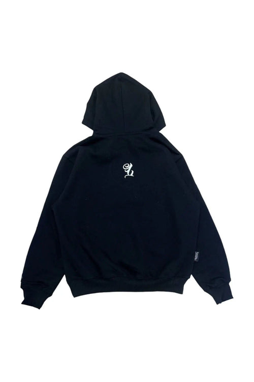 THE STAMP BLACK HOODIE - LOWLOW STREETWEAR