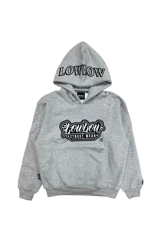 THE STAMP GREY HOODIE - LOWLOW STREETWEAR
